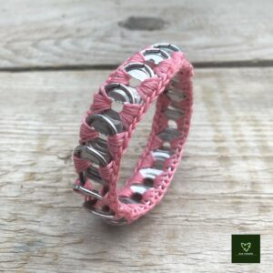 zilver roze lipjesarmband