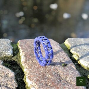 zilver kobaltblauwe lipjesarmband