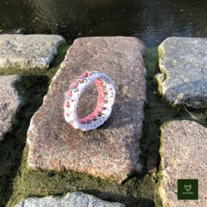 zilver roze-witte lipjesarmband