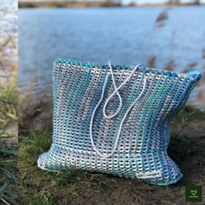 blauwe bliklipjes tas